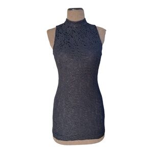 🫦 Hot Y2K Black High Neck Lace Mini Dress